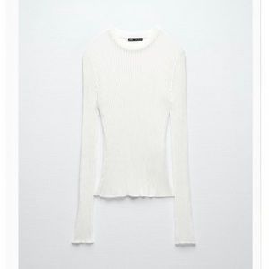 Zara Ribbed Knit Long Sleeve Top